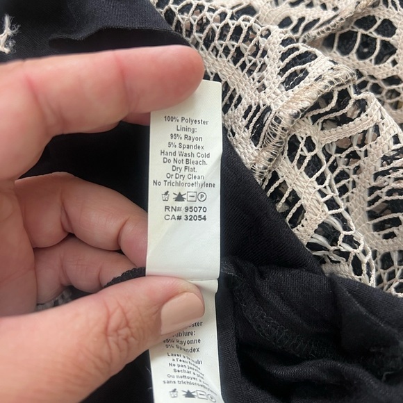 Weston Wear for Anthropologie Black Cream Layered Lace Back Zip Pencil Skirt XS - Picture 8 of 13